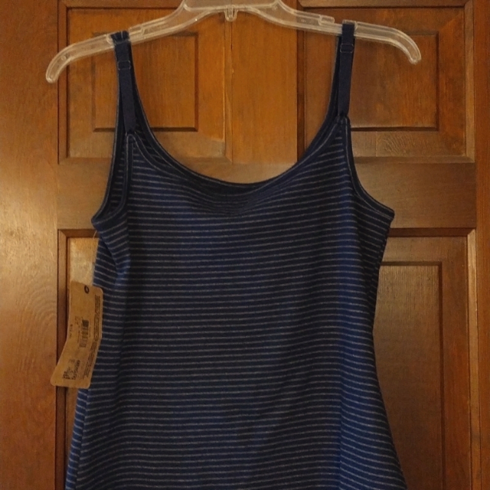 NWT! Ruff Hewn Pin Striped Navy Blue Tank Top WAdjustable Straps Blue White 💙🤍 - Picture 2 of 7
